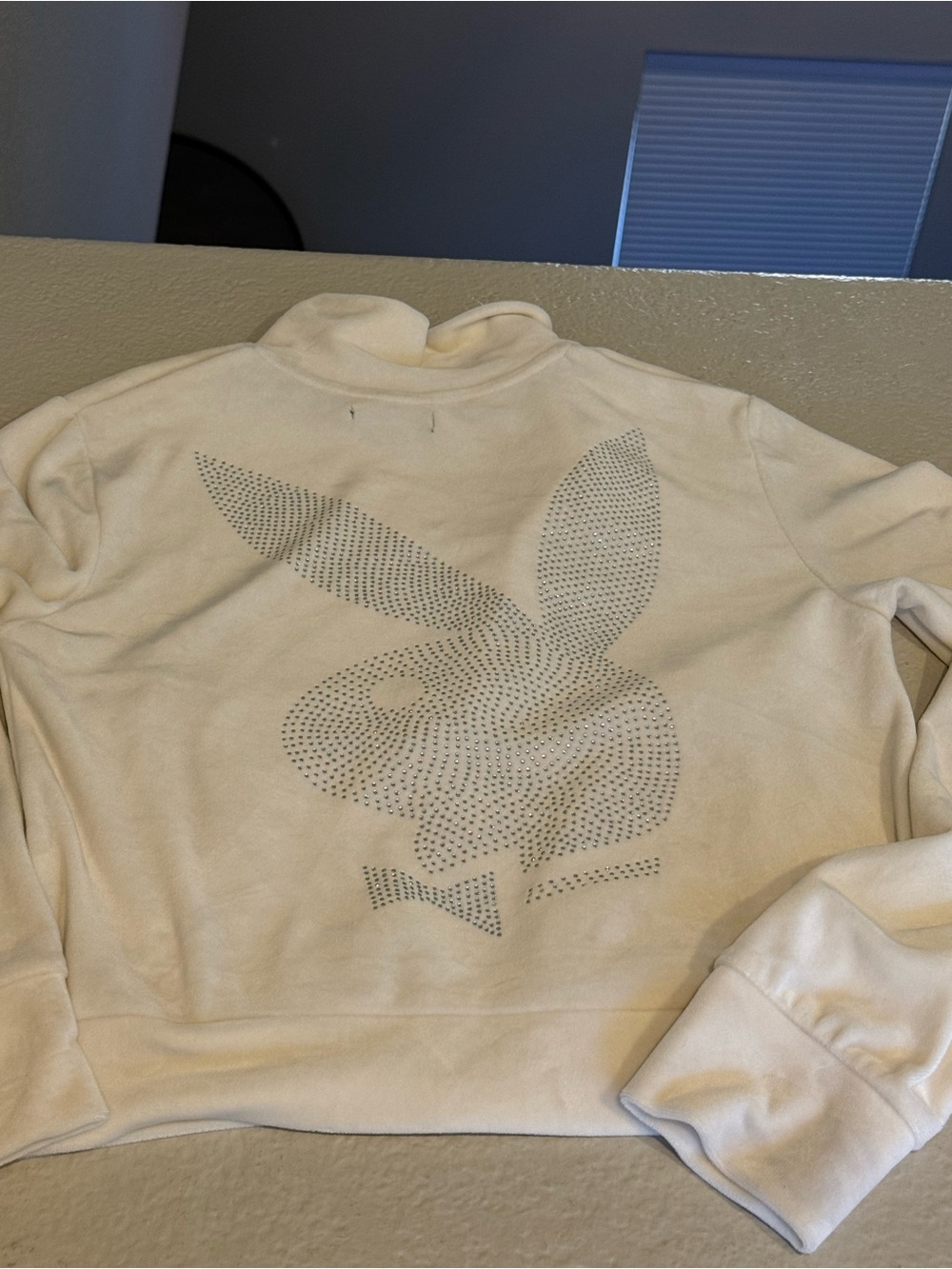 Playboy Sweater with Rhinestone Motif